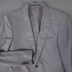 H&M Blazer Mens 40R Gray Stretch Slim Fit Sport Coat Jacket Formal Work Career